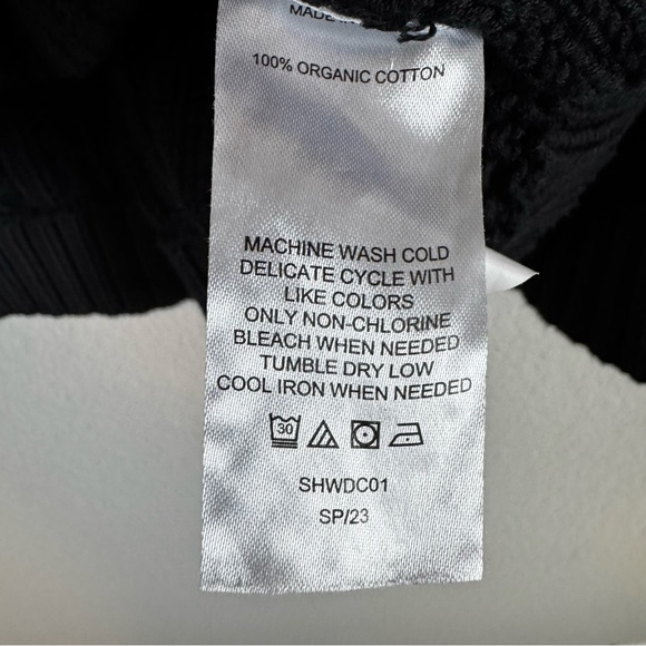 Quince Women's Black 100% Organic Cotton Cable Knit Oversized Cardigan Sweater S - Picture 4 of 9